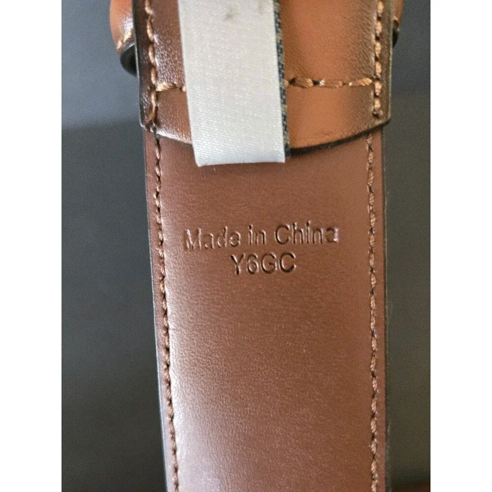 Perry Ellis Portfolio Brown Leather Belt, Genuine Leather, Size 42/105 LP32051